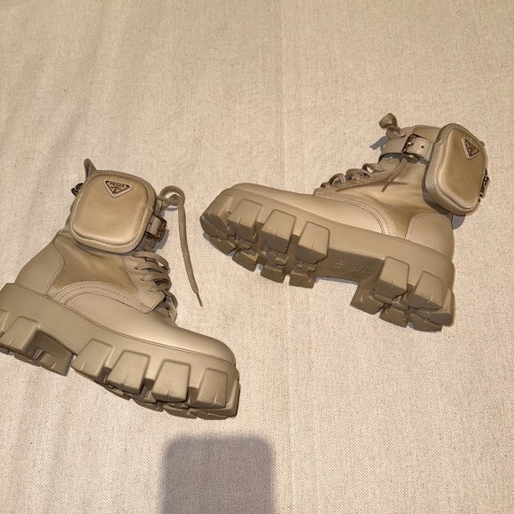 PRADA - Monolith leather and Re-Nylon boots with pouch - Picture 5 of 12